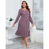 Clearlove Women's Fall Winter Dress Plus Size Round Neck Long Sleeve A Line Flowy Ribbed Knit Dresses - 2 of 4