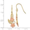 Black Bow Jewelry Two Tone Double Plumeria Dangle Earrings in 14k Yellow and Rose Gold - 4 of 4