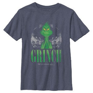 Boy's Dr. Seuss Christmas Grinch You're a Mean One Portrait T-Shirt - 1 of 4