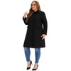 Agnes Orinda Women's Plus Size Peter Pan Collar Single Breasted with Pockets Long Winter Pea Coats - 3 of 4