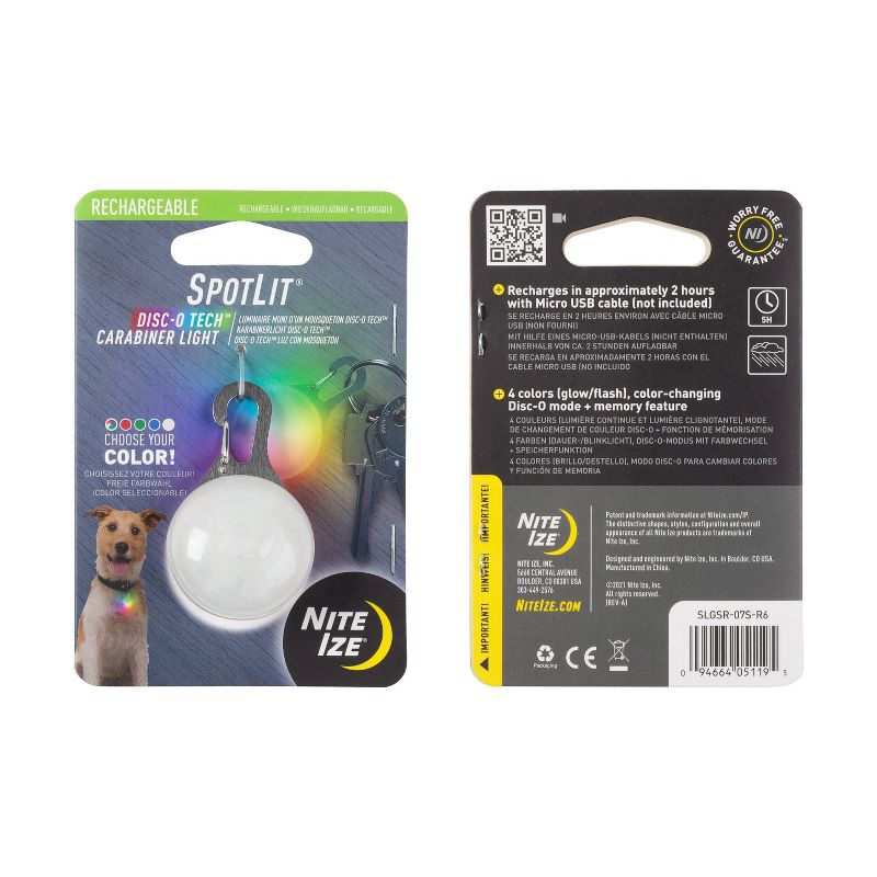 Nite Ize SpotLit Rechargeable Carabiner Light Disc-O Dog Collar, 4 of 13