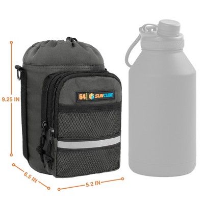 SUN CUBE Insulated Water Bottle Carrier With Strap - 40oz, Gray, With Phone Pocket, Crossbody Sling - View #7