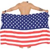 LA LEELA Men's Patriotic 4th of July USA Flag Swimwear Summer Sarong Swim Trunk Pareo Beach Wrap One Size Pearl Stars and Stripes - 2 of 4