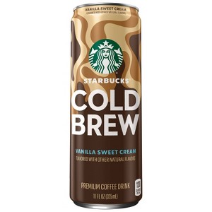 Starbucks Vanilla Sweet Cream Cold Brew Premium Coffee Drink - 11 fl oz Can - 1 of 4