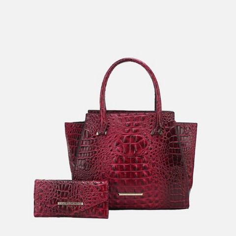MKF Collection Viridiana Women’s Luxe Croc-Embossed Versatile Tote Bag by Mia K - Fuchsia