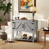 Farmhouse Double Door Coffee Bar Cabinet, Kitchen Cabinet with Bottom Shelf for Entryway, Living Room - 2 of 4