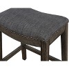 TOAOTBNBOB Upholstery Bar Chairs with Nailhead Trim, Kitchen Island Bar Stools Set of 2, Counter Height Barstools with Soft Cushion, Gray - 2 of 4
