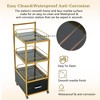 Locking Salon Storage Cabinet,3 Tier Barber Salon Storage Trolley Cart with Lockable Wheels,Rolling Hairdressing Salon Cart for Barbershop Spa - 2 of 4