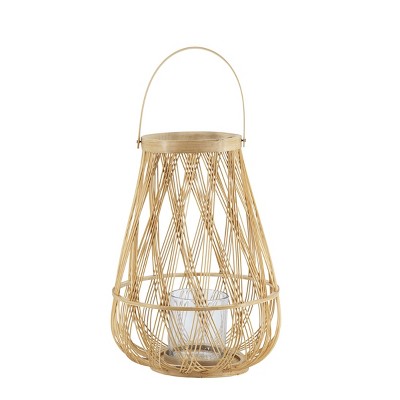 GlasFlength Decorative Objects Elegant Styled Decor Bamboo basket Decor Vintage Bamboo basket Table Decor for Room, Beige, 9.5"*9.5"*13.5"