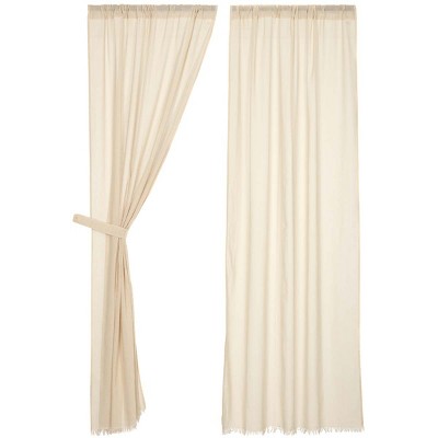 Tobacco Cloth Natural Panel Fringed Set of 2 84x40  VHC Brands