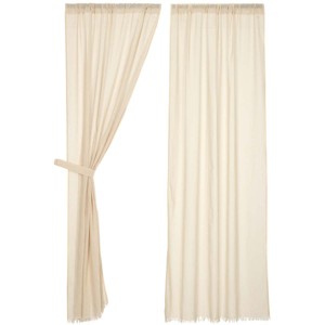 Tobacco Cloth Natural Panel Fringed Set of 2 84x40  VHC Brands - 1 of 4