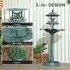 Munora 3-in-1 Pedestal Birdbath, Outdoor Bird Bath with Feeder & Flower Planter, 20" Green Basin - 4 of 4