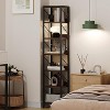Industrial Bookcase with Storage Cabinet, 4 Tier Open Storage Shelf, Display Shelf, 70.87 Inch Tall, For Bedroom, Living Room, Office, Brown - 2 of 4