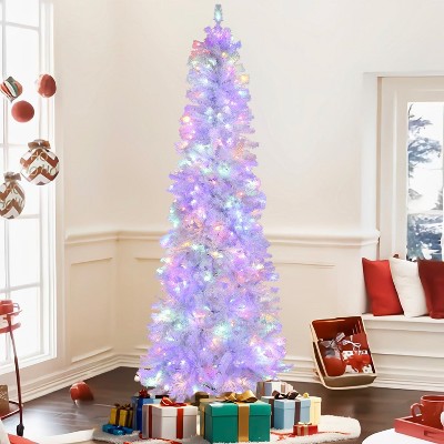 Pre-Lit Flocked LED Douglas Fir Artificial Christmas Tree
