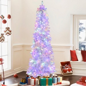 Pre-Lit Flocked LED Douglas Fir Artificial Christmas Tree - 1 of 4