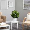 Nearly Natural 2-ft Golden Dieffenbachia Artificial Plant in White Metal Planter - 4 of 4