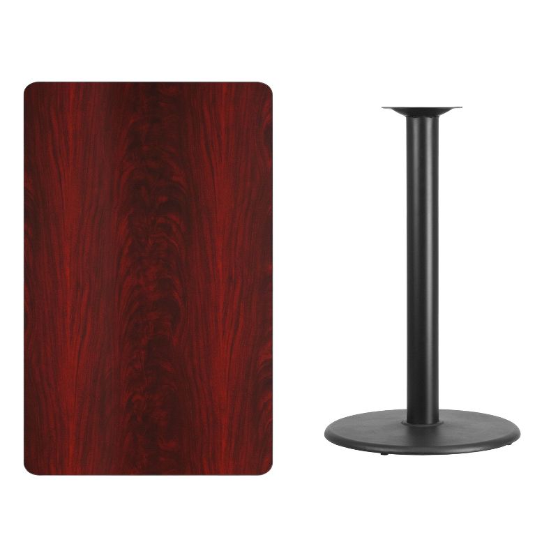 Flash Furniture 30'' x 48'' Rectangular Laminate Table Top with 24'' Round Bar Height Table Base, 2 of 3
