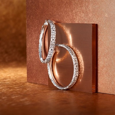 Ross-Simons Sterling Silver Extra-Large Byzantine Hoop Earrings - image 3