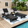 WestinTrends Ashore 2pcs Modern Poly Reclining Chaise Lounge With Wheels plus 1pc side table - 2 of 4