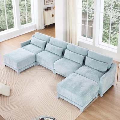 Christopher Knight Home Kay 142" Chenille Upholstered U-Shape Sectional Sofa