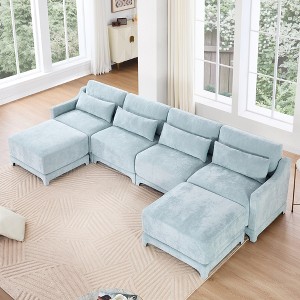 Christopher Knight Home Kay 142" Chenille Upholstered U-Shape Sectional Sofa - 1 of 4