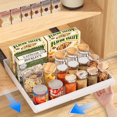 LunaLulinlk 1 Pack Pull Out Cabinet Organizers Expandable, Slide Out Drawers for Kitchen, Bathroom, Pantry, Under Sink Storage, Pull Out.