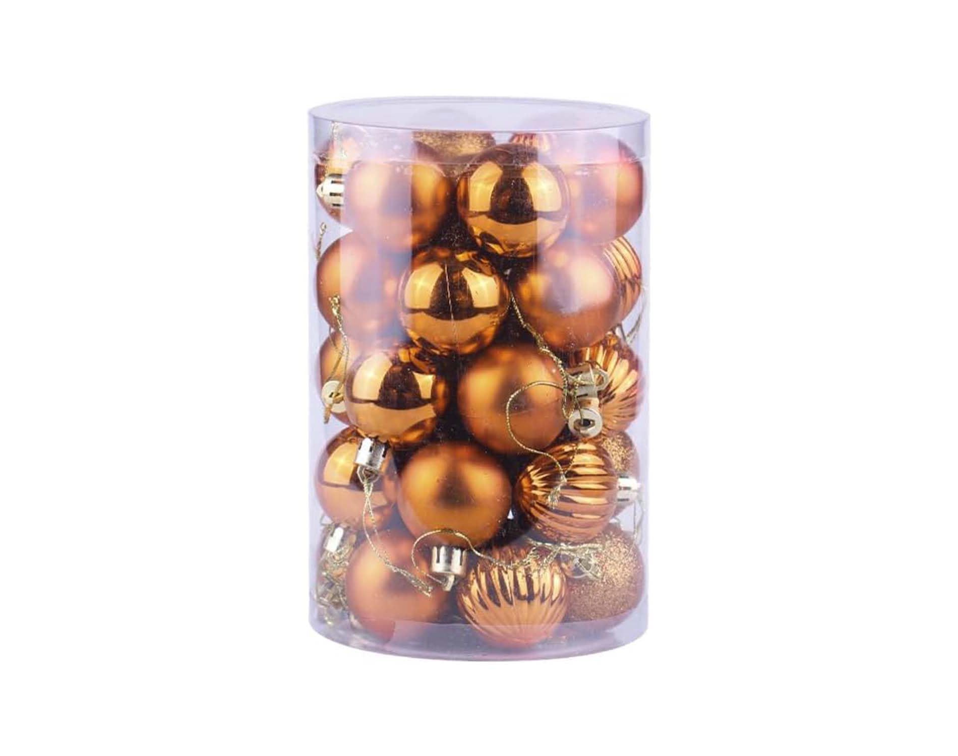 34 PCS Shatterproof Christmas Ball Ornaments Set - Bulk Xmas Tree Decor for Holiday, Wedding & Mardi Gras Party, Gift Ready Hanging Decorations