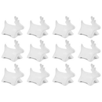 AuldHome Design Reindeer Place Card Holders 12pk, Ceramic Reusable Christmas Place Markers for Table