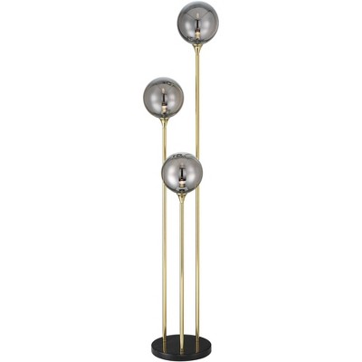 Edison Black and Gold Glass Globe Floor Lamp
