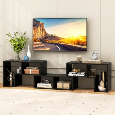 Black Modular 3-Piece TV Stand with Shelves for up to 65" TVs