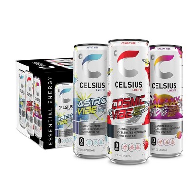Celsius Space Vibe Variety Pack 12 Fluid Ounce (Pack of 18)