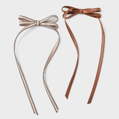Long Tail Bow Hair Clip Set 2pc - Universal Thread™ Brown