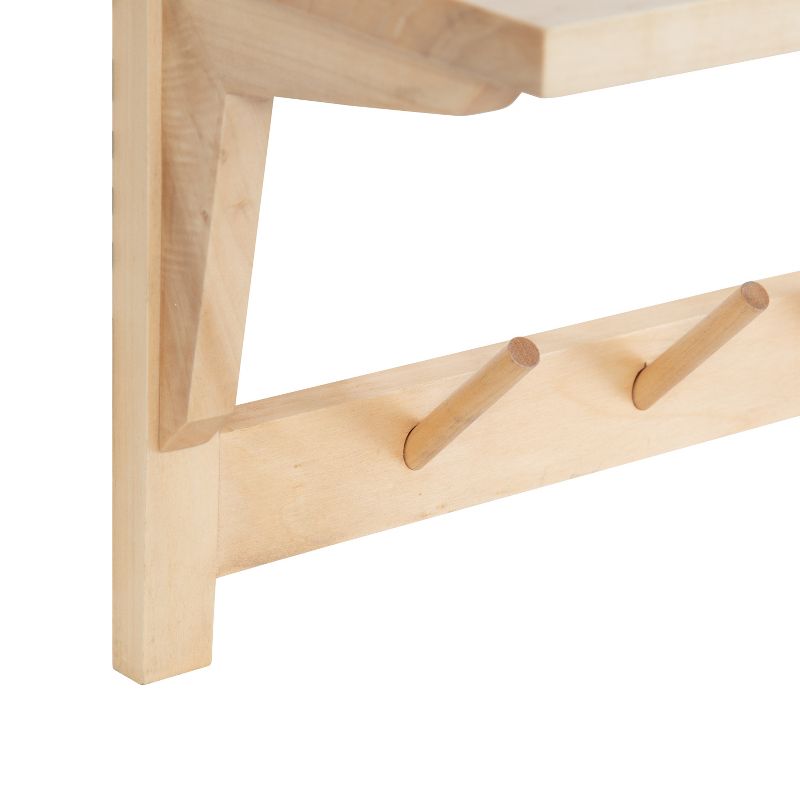 Kate and Laurel Meridien Rectangle Wood Functional Shelf, 24x8x12, Natural, 3 of 9