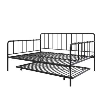 Full Avery Metal Daybed and Twin Trundle Black - Room & Joy