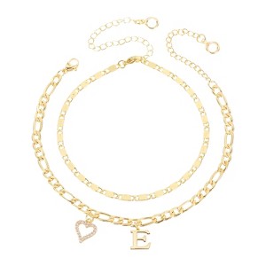 Unique Bargains 14K Gold Plated Dainty Heart Women's Ankle Bracelets with Box - 1 of 4