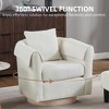 Wooakway Swivel Accent Chair with Ottoman Set Barrel Armchair with Removable Back Pillow with 2 Armrest Covers for Living Room Bedroom Office - 4 of 4