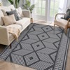 Machine Washable Geometric Area Rug 9x12 Large Modern Tribal Rug Non Slip Floor Carpet Low Pile Non Shedding Rug, Low Pile Thin Rug, Soft Printed Rug - 2 of 4