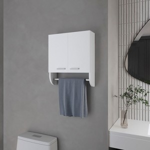 Goodyear Medicine Cabinet in Melamine With a Towel Bar, White - 1 of 4