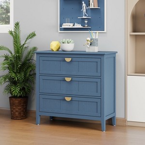 GDFStudio Virginia 31.5" Wood Storage Cabinet with 3 Dawers - 1 of 4