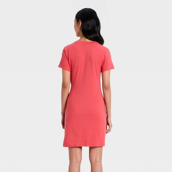 Vestido mini de punto con lazo al frente y mangas cortas para mujer - A New Day™ 2