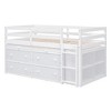 TiramisuBest Twin Size Loft Bed with Retractable Writing Desk and 4 Drawers,Wooden Loft Bed with Lateral Portable Desk and Shelves,White - 4 of 4