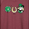 Women's - Disney - Mickey St Patricks Icons Lightweight French Terry Wide Neck Long Sleeve Shirt - 2 of 4