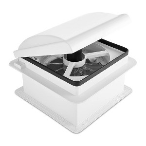 Hike Crew 14” RV Roof Vent Fan, 12V Manual Camper Fan with Removable Screen - White Lid - 1 of 4