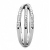 Slickblue Women's Clear CZ Ring, Stainless Steel, Polished No Plating, Cross Design Jewelry, Size 5-10 - 2 of 4