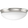 Progress Lighting, Etched Glass Collection, 1-Light Flush Mount, Brushed Nickel, Etched Glass, Material: Steel - 4 of 4