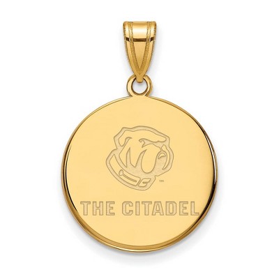 Black Bow Jewelry 14k Yellow Gold The Citadel Bulldogs NCAA Large Pendant