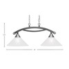 Toltec Lighting Bow 2 - Light Island Pendant Light in  Brushed Nickel with 12" Italian Bubble Shade - 2 of 2
