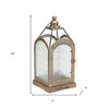 HomeRoots 16" Pewter Textured Glass And Metal Centerpiece Lantern Candle Holder - 3 of 4