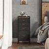 Retro - colored MDF Iron Under - Table Cabinet with  Cloth Drawers, Lockable Wheels, Anti - Drop Buckle, A4 Document Storage - 3 of 4