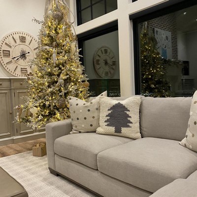 Mina Victory Holiday Ivory and Gray Christmas Tree 20 in. x 20 in